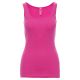 KOSZULKA T-SHIRT BEZ RĘKAWÓW LOOK - FUKSJOWY