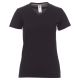 KOSZULKA T-SHIRT KRÓTKI RĘKAW V-NECK LADY - CZARNY