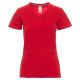 KOSZULKA T-SHIRT KRÓTKI RĘKAW V-NECK LADY - CZERWONY