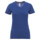 KOSZULKA T-SHIRT KRÓTKI RĘKAW V-NECK LADY - KRÓLEWSKI NIEBIESKI
