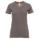 KOSZULKA T-SHIRT KRÓTKI RĘKAW V-NECK LADY - ZADYMIONY