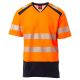 KOSZULKA T-SHIRT KRÓTKI RĘKAW WAY - POMARAŃCZOWY FLUO-GRANATOWY