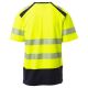 KOSZULKA T-SHIRT KRÓTKI RĘKAW WAY - ŻÓŁTY FLUO-GRANATOWY