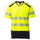 KOSZULKA T-SHIRT KRÓTKI RĘKAW WAY - ŻÓŁTY FLUO-GRANATOWY