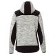 KURTKA SOFTSHELL Z KAPTUREM TRIP LADY - SZARY MELANŻ-CZARNO-ŻÓŁTY FLUO