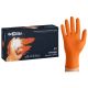 RĘKAWICE OCHRONNE, NITRYLOWE BEZPUDROWE POMARAŃCZOWE 50 SZT. - GRIPZZLY