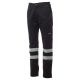 SPODNIE ROBOCZE WORKER REFLEX - CAŁKIEM CZARNY