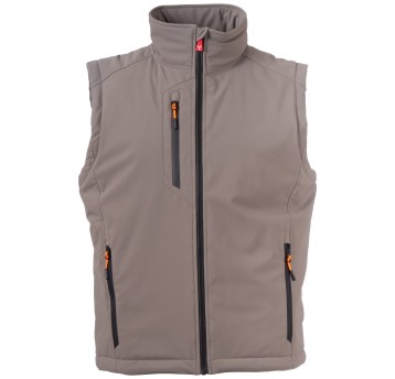 BEZRĘKAWNIK SOFTSHELL CREEK VEST LITE PAD - ZADYMIONY-CZARNY