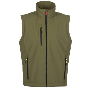 BEZRĘKAWNIK SOFTSHELL CREEK VEST ULTRALITE PAD - ZIELONY WOJSKOWY-ZIELONY