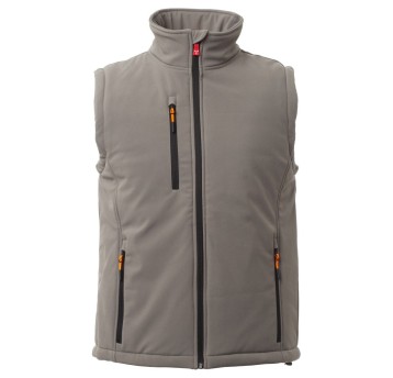 BEZRĘKAWNIK SOFTSHELL GALE VEST PAD - ZADYMIONY-CZARNY