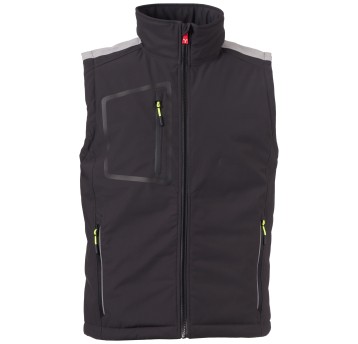 BEZRĘKAWNIK SOFTSHELL STREAM VEST LITE PAD - ANTRACYTOWY-CZARNY