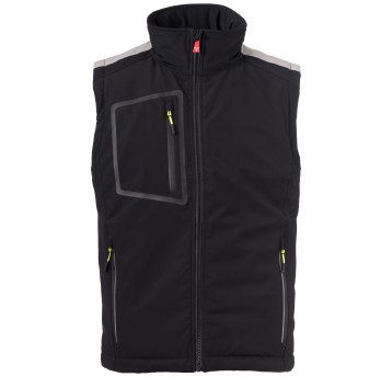 BEZRĘKAWNIK SOFTSHELL STREAM VEST LITE PAD - CZARNY-CZARNY