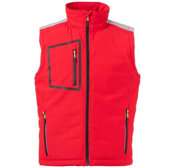 BEZRĘKAWNIK SOFTSHELL STREAM VEST LITE PAD - CZERWONY-CZARNY