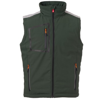 BEZRĘKAWNIK SOFTSHELL STREAM VEST LITE PAD - LEŚNA ZIELEŃ-CZARNY