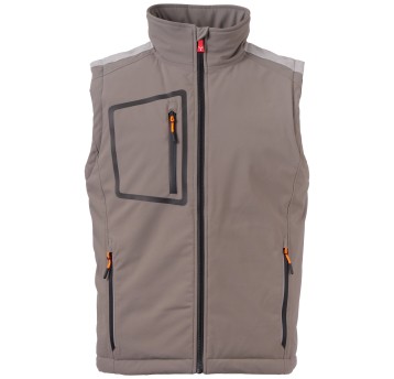 BEZRĘKAWNIK SOFTSHELL STREAM VEST LITE PAD - ZADYMIONY-CZARNY