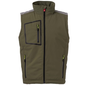 BEZRĘKAWNIK SOFTSHELL STREAM VEST LITE PAD - ZIELONY WOJSKOWY-ZIELONY