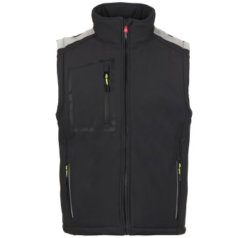 BEZRĘKAWNIK SOFTSHELL STREAM VEST PAD - ANTRACYTOWY-CZARNY