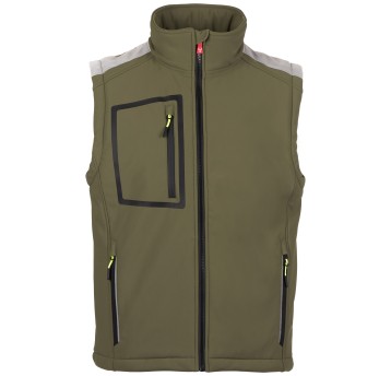 BEZRĘKAWNIK SOFTSHELL STREAM VEST PAD - ZIELONY WOJSKOWY-ZIELONY