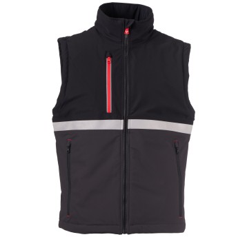 BEZRĘKAWNIK SOFTSHELL WISE VEST LITE PAD - ANTRACYTOWY-CZARNY