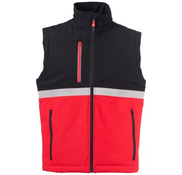 BEZRĘKAWNIK SOFTSHELL WISE VEST LITE PAD - CZERWONY-CZARNY