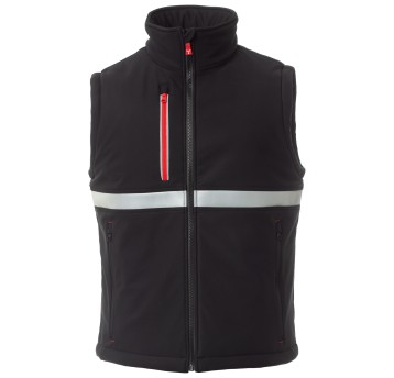 BEZRĘKAWNIK SOFTSHELL WISE VEST PAD - CZARNY-CZARNY