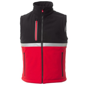 BEZRĘKAWNIK SOFTSHELL WISE VEST PAD - CZERWONY-CZARNY