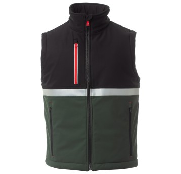 BEZRĘKAWNIK SOFTSHELL WISE VEST PAD - LEŚNA ZIELEŃ-CZARNY
