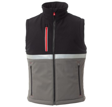 BEZRĘKAWNIK SOFTSHELL WISE VEST PAD - ZADYMIONY-CZARNY