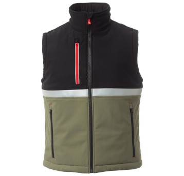 BEZRĘKAWNIK SOFTSHELL WISE VEST PAD - ZIELONY WOJSKOWY-CZARNY