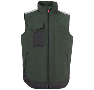 BEZRĘKAWNIK SOFTSHELL WONDER VEST LITE PAD - LEŚNA ZIELEŃ-CZARNY
