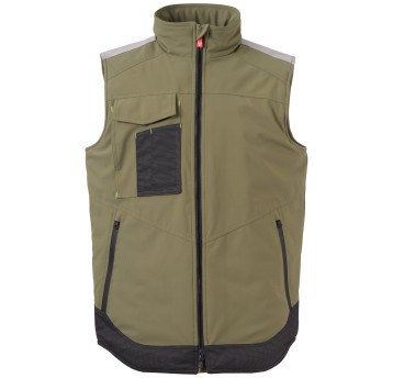 BEZRĘKAWNIK SOFTSHELL WONDER VEST LITE PAD - ZIELONY WOJSKOWY-CZARNY
