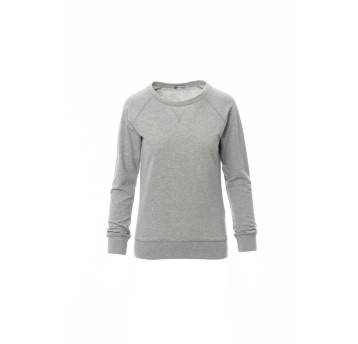 BLUZA DEKOLT OKRĄGŁY DAMSKA MALIBU+LADY MELANGE - SZARY MELANŻ