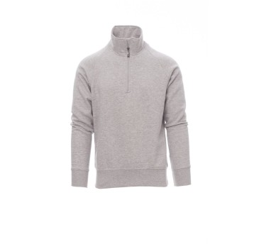 BLUZA KRÓTKI ZAMEK BŁYSKAWICZNY MĘSKA MIAMI+ MELANGE - SZARY MELANŻ
