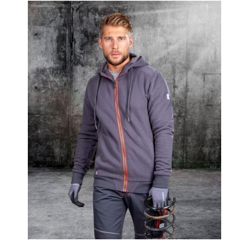 BLUZA M003 - SZARO-CZERWONY