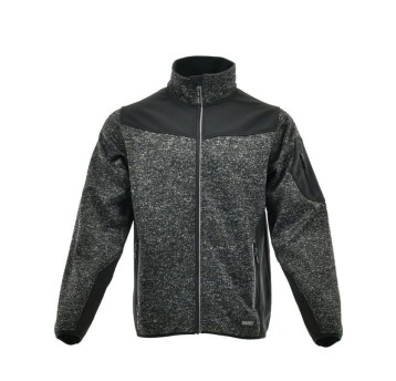 BLUZA MELANŻOWA DZIANINOWA COMFORT PLUS CIEMNOSZARY