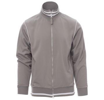 BLUZA NA ZAMEK DERBY - SZARY-BIAŁY