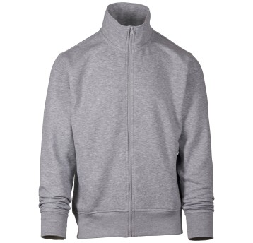 BLUZA NA ZAMEK HOOVER - SZARY MELANŻ