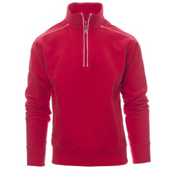 BLUZA NA ZAMEK KRÓTKI VANCOUVER - CZERWONY-BIAŁY