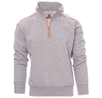 BLUZA NA ZAMEK KRÓTKI VANCOUVER MELANGE - SZARY MELANŻ-POMARAŃCZOWY