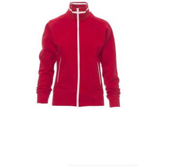 BLUZA NA ZAMEK MELBOURNE - CZERWONY-BIAŁY