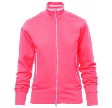 BLUZA NA ZAMEK MELBOURNE FLUO - FUKSJOWY FLUO-BIAŁY