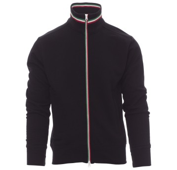 BLUZA NA ZAMEK NAZIONALE - CZARNY-WŁOCHY