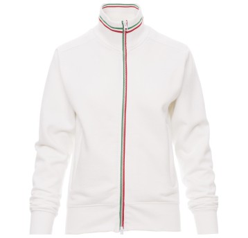 BLUZA NA ZAMEK NAZIONALE LADY - BIAŁY-WŁOCHY