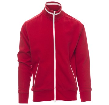 BLUZA NA ZAMEK SYDNEY - CZERWONY-BIAŁY