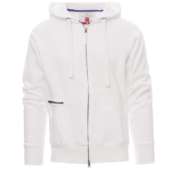 BLUZA NA ZAMEK Z KAPTUREM DALLAS+ - BIAŁY