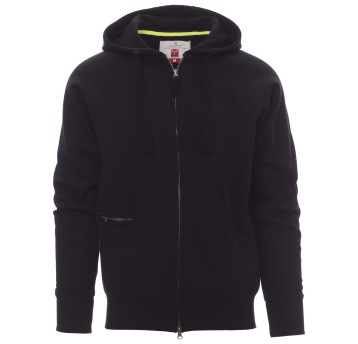 BLUZA NA ZAMEK Z KAPTUREM DALLAS+ - CZARNY