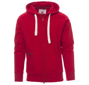 BLUZA NA ZAMEK Z KAPTUREM DALLAS+ - CZERWONY