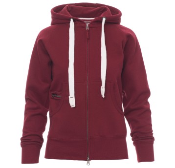 BLUZA NA ZAMEK Z KAPTUREM DALLAS+LADY - BORDOWY