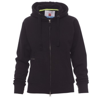 BLUZA NA ZAMEK Z KAPTUREM DALLAS+LADY - CZARNY