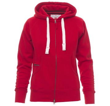BLUZA NA ZAMEK Z KAPTUREM DALLAS+LADY - CZERWONY